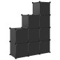 vidaXL Regalsystem mit 9 Würfeln Schwarz PP vidaXL Regalsystem mit 9 Würfeln Schwarz PP