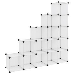 vidaXL Regalsystem mit 15 Würfeln Transparent PP