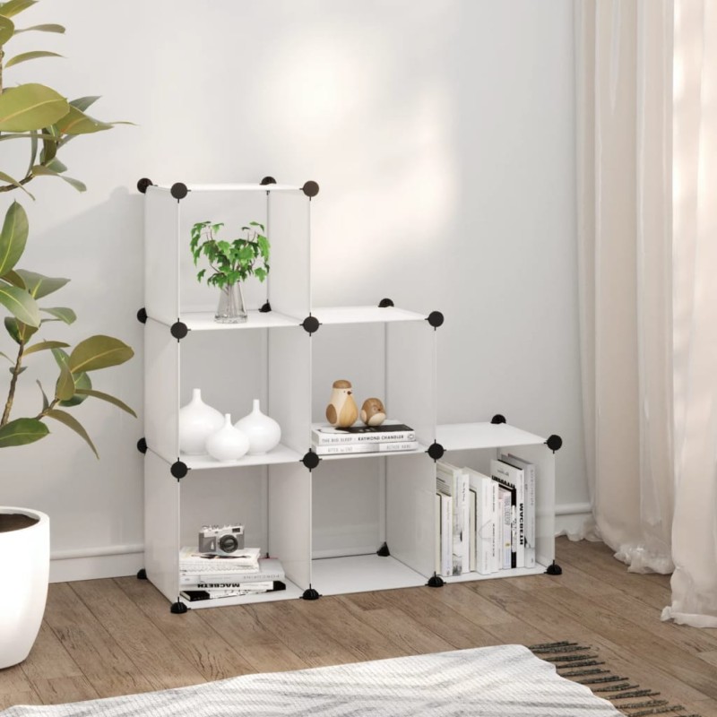 vidaXL Regalsystem mit 6 Würfeln Transparent PP vidaXL Regalsystem mit 6 Würfeln Transparent PP