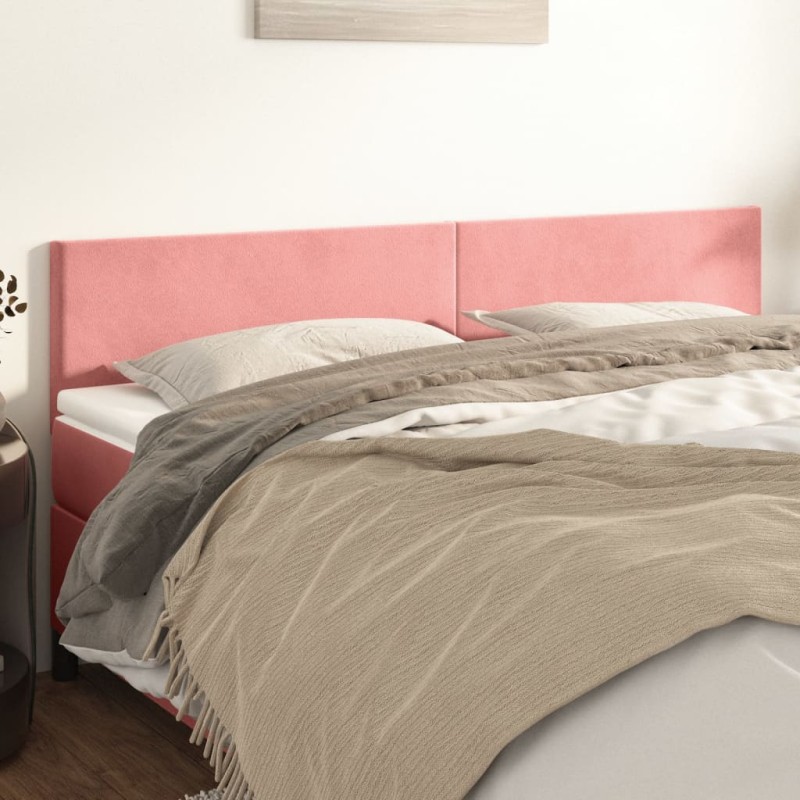 Kopfteile 2 Stk. Rosa 100x5x78/88 cm Samt Kopfteile 2 Stk. Rosa 100x5x78/88 cm Samt