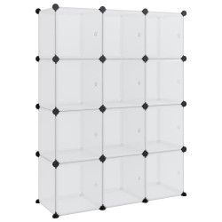vidaXL Regalsystem mit 12 Würfeln und Türen Transparent PP