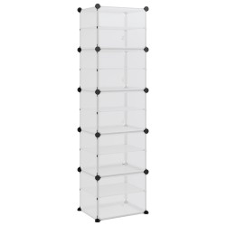vidaXL Schuhregal Transparent 44x31,5x153,5 cm PP