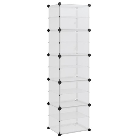 vidaXL Schuhregal Transparent 44x31,5x153,5 cm PP