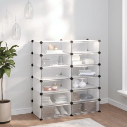 vidaXL Schuhregal Transparent 94,5x36,5x106 cm PP