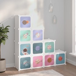 vidaXL Kinderschrank Modular mit 10 Würfeln Weiß PP