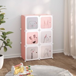 vidaXL Kinderschrank Modular mit 6 Würfeln Rosa PP