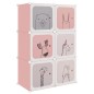 vidaXL Kinderschrank Modular mit 6 Würfeln Rosa PP vidaXL Kinderschrank Modular mit 6 Würfeln Rosa PP