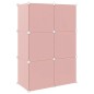 vidaXL Kinderschrank Modular mit 6 Würfeln Rosa PP vidaXL Kinderschrank Modular mit 6 Würfeln Rosa PP