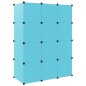 vidaXL Kinderschrank Modular mit 12 Würfeln Blau PP vidaXL Kinderschrank Modular mit 12 Würfeln Blau PP