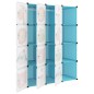 vidaXL Kinderschrank Modular mit 12 Würfeln Blau PP vidaXL Kinderschrank Modular mit 12 Würfeln Blau PP