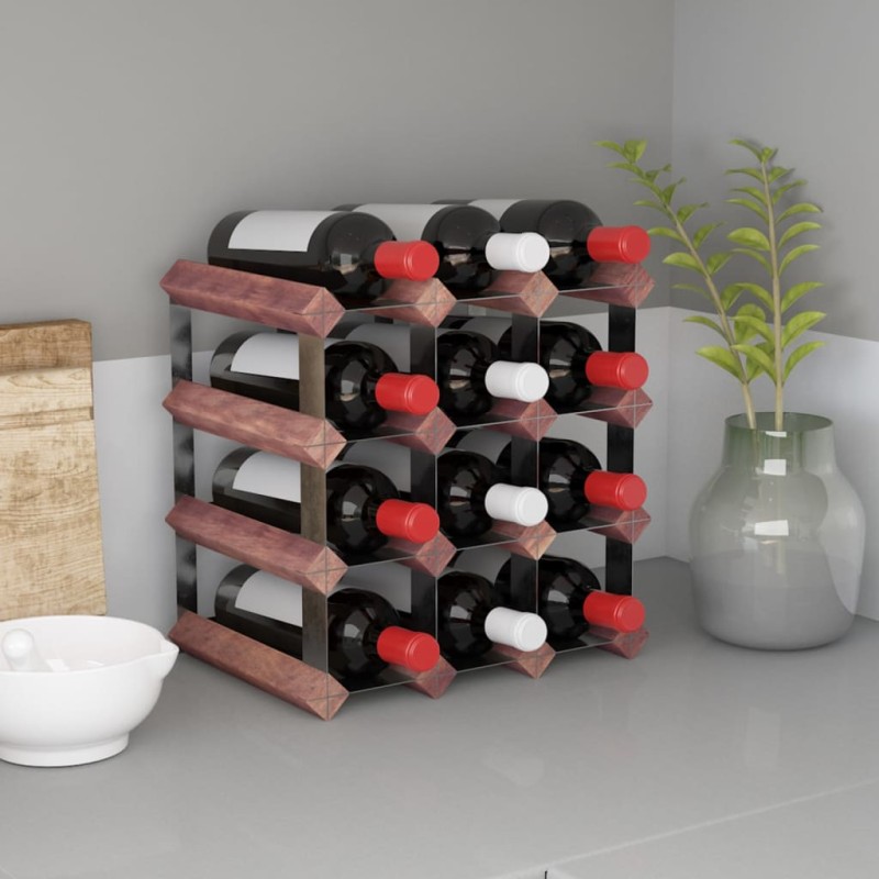 vidaXL Weinregal für 12 Flaschen Braun Massivholz Kiefer vidaXL Weinregal für 12 Flaschen Braun Massivholz Kiefer