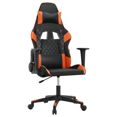 Gaming-Stuhl mit Massagefunktion Schwarz und Orange Kunstleder