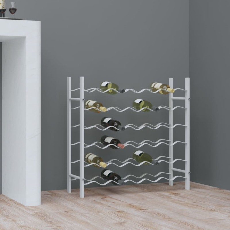 vidaXL Weinregal für 36 Flaschen Weiß Metall vidaXL Weinregal für 36 Flaschen Weiß Metall