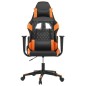 Gaming-Stuhl mit Massagefunktion Schwarz und Orange Kunstleder Gaming-Stuhl mit Massagefunktion Schwarz und Orange Kunstleder