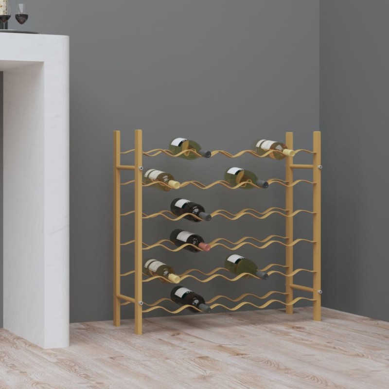 vidaXL Weinregal für 36 Flaschen Golden Metall vidaXL Weinregal für 36 Flaschen Golden Metall