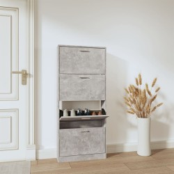 vidaXL Schuhschrank Betongrau 59x17x150 cm Holzwerkstoff