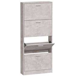 vidaXL Schuhschrank Betongrau 59x17x150 cm Holzwerkstoff