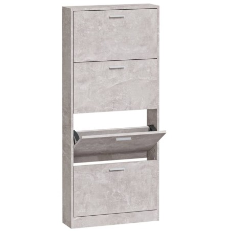 vidaXL Schuhschrank Betongrau 59x17x150 cm Holzwerkstoff