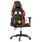 Gaming-Stuhl mit Massagefunktion Schwarz und Orange Kunstleder Gaming-Stuhl mit Massagefunktion Schwarz und Orange Kunstleder