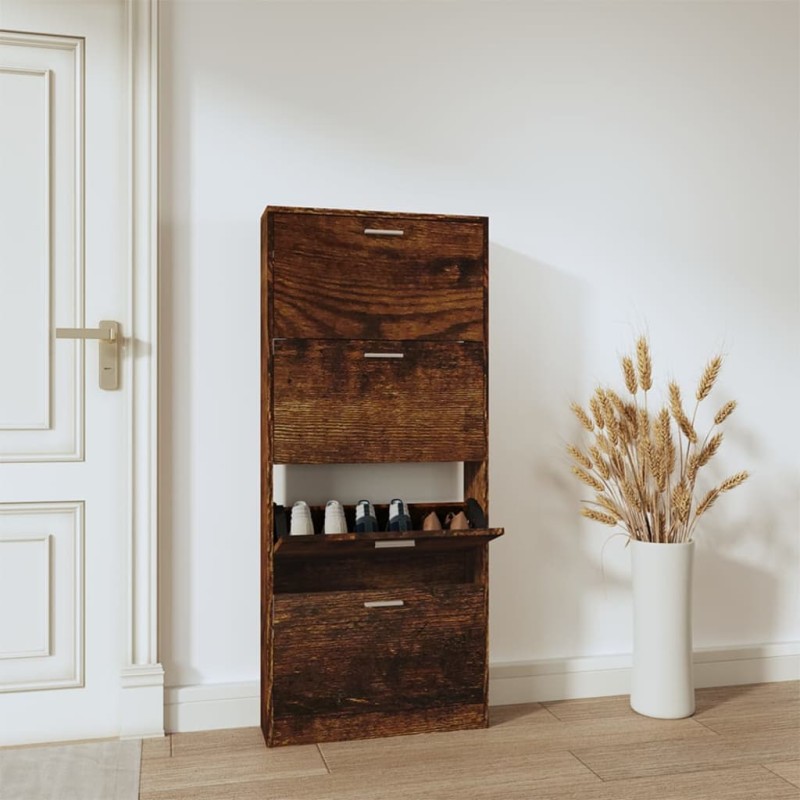 vidaXL Schuhschrank Räuchereiche 59x17x150 cm Holzwerkstoff vidaXL Schuhschrank Räuchereiche 59x17x150 cm Holzwerkstoff