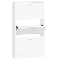 vidaXL Schuhschrank Weiß 59x17x108 cm Holzwerkstoff