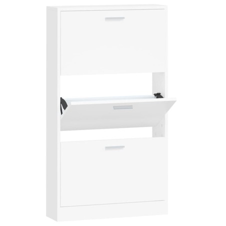 vidaXL Schuhschrank Weiß 59x17x108 cm Holzwerkstoff