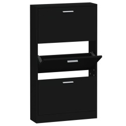 vidaXL Schuhschrank Schwarz 59x17x108 cm Holzwerkstoff