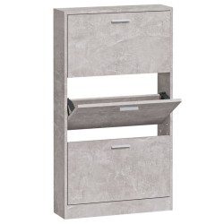 vidaXL Schuhschrank Betongrau 59x17x108 cm Holzwerkstoff