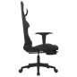 Gaming-Stuhl mit Massage & Fußstütze Schwarz und Weiß Stoff Gaming-Stuhl mit Massage & Fußstütze Schwarz und Weiß Stoff