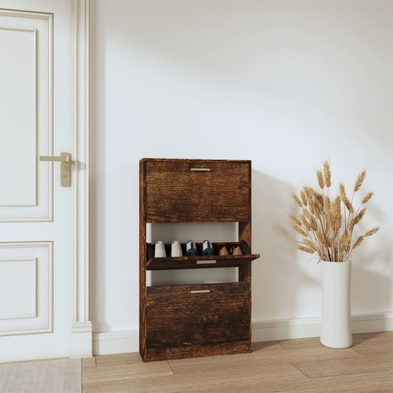 vidaXL Schuhschrank Räuchereiche 59x17x108 cm Holzwerkstoff vidaXL Schuhschrank Räuchereiche 59x17x108 cm Holzwerkstoff