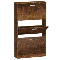 vidaXL Schuhschrank Räuchereiche 59x17x108 cm Holzwerkstoff