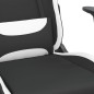 Gaming-Stuhl mit Massage & Fußstütze Schwarz und Weiß Stoff Gaming-Stuhl mit Massage & Fußstütze Schwarz und Weiß Stoff