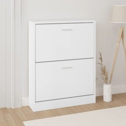 vidaXL Schuhschrank Weiß 59x17x81 cm Holzwerkstoff