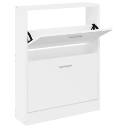 vidaXL Schuhschrank Weiß 59x17x81 cm Holzwerkstoff