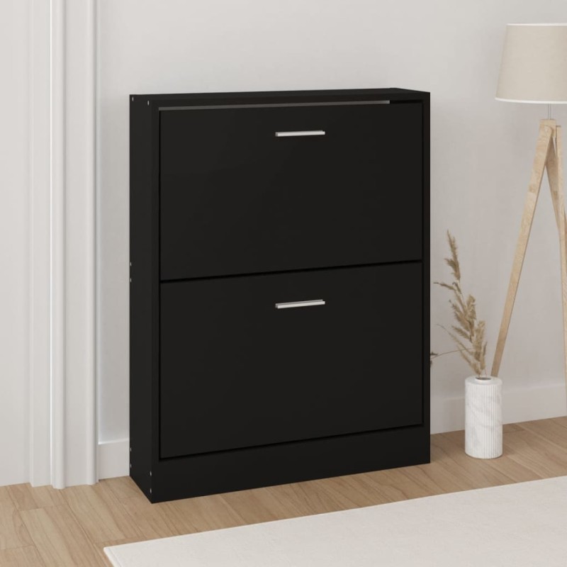 vidaXL Schuhschrank Schwarz 59x17x81 cm Holzwerkstoff vidaXL Schuhschrank Schwarz 59x17x81 cm Holzwerkstoff