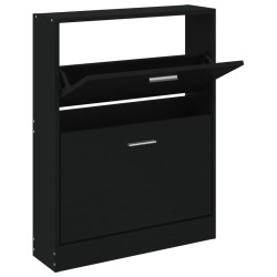 vidaXL Schuhschrank Schwarz 59x17x81 cm Holzwerkstoff