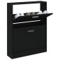vidaXL Schuhschrank Schwarz 59x17x81 cm Holzwerkstoff vidaXL Schuhschrank Schwarz 59x17x81 cm Holzwerkstoff