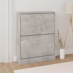 vidaXL Schuhschrank Betongrau 59x17x81 cm Holzwerkstoff