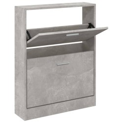 vidaXL Schuhschrank Betongrau 59x17x81 cm Holzwerkstoff