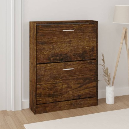 vidaXL Schuhschrank Räuchereiche 59x17x81 cm Holzwerkstoff