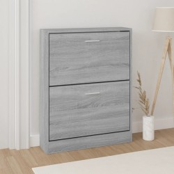 vidaXL Schuhschrank Grau Sonoma 59x17x81 cm Holzwerkstoff