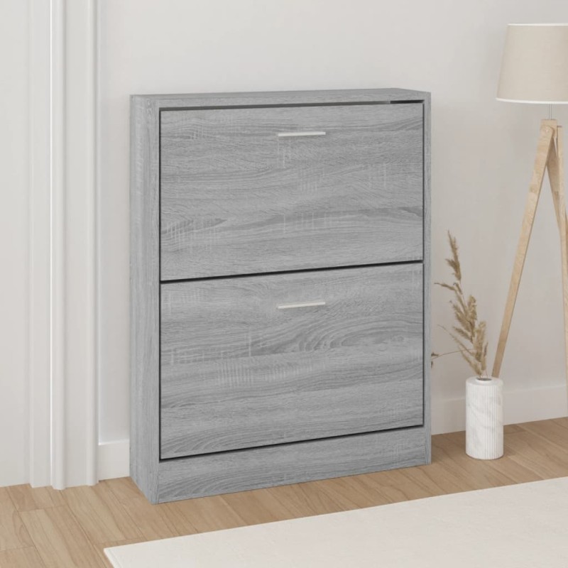 vidaXL Schuhschrank Grau Sonoma 59x17x81 cm Holzwerkstoff vidaXL Schuhschrank Grau Sonoma 59x17x81 cm Holzwerkstoff