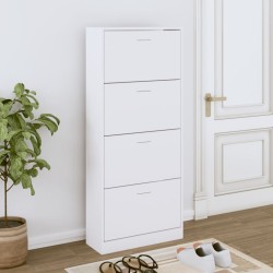 vidaXL Schuhschrank Weiß 63x24x147 cm Holzwerkstoff