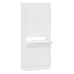 vidaXL Schuhschrank Weiß 63x24x147 cm Holzwerkstoff