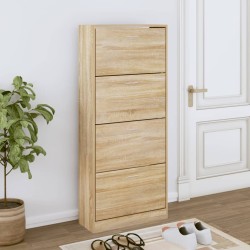 vidaXL Schuhschrank Sonoma-Eiche 63x24x147 cm Holzwerkstoff