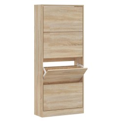 vidaXL Schuhschrank Sonoma-Eiche 63x24x147 cm Holzwerkstoff