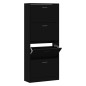 vidaXL Schuhschrank Schwarz 63x24x147 cm Holzwerkstoff vidaXL Schuhschrank Schwarz 63x24x147 cm Holzwerkstoff