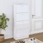 vidaXL Schuhschrank Hochglanz-Weiß 63x24x147 cm Holzwerkstoff vidaXL Schuhschrank Hochglanz-Weiß 63x24x147 cm Holzwerkstoff