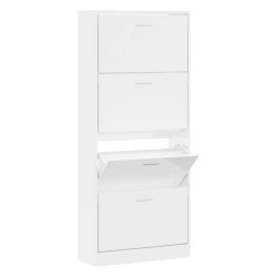 vidaXL Schuhschrank Hochglanz-Weiß 63x24x147 cm Holzwerkstoff
