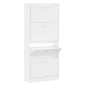 vidaXL Schuhschrank Hochglanz-Weiß 63x24x147 cm Holzwerkstoff vidaXL Schuhschrank Hochglanz-Weiß 63x24x147 cm Holzwerkstoff